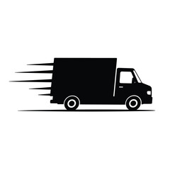 delivery truck isolated on white