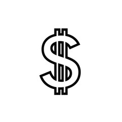 dollar symbol on white
