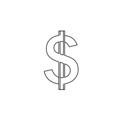 dollar sign on white background