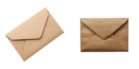 Minimal compact packaging. Two brown envelopes are displayed, showcasing their simple and classic design with pointed flaps.