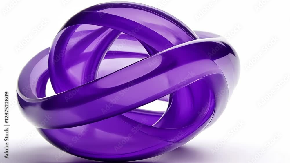 Poster intricate purple abstract sculpture displaying fluid shapes and curves with a glossy finish
