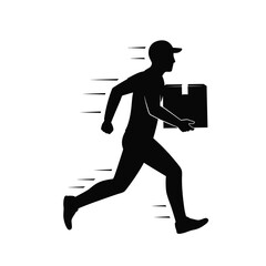 silhouette of a businessman running