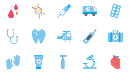 Set of doctor vector icons with white background