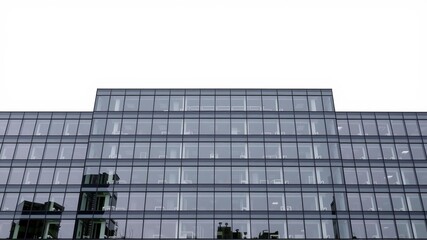 Modern office building cluster with glass facade and large panoramic windows in gray colors front view, glass, windows, cluster