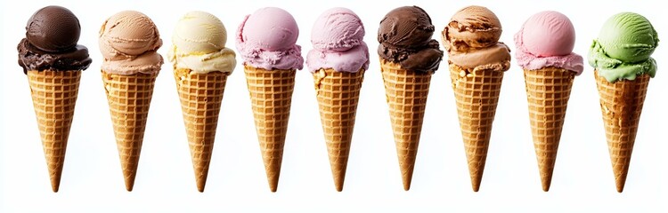 Delicious Ice Cream Cones Variety