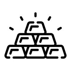 gold ingot Line Icon