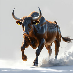 Phoenix 10 a majestic bull in full gallop its powerful