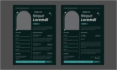 Resume CV. Minimalist resume and cover letter layout design. Professional resume cv template. Vector illustration
