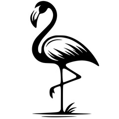 Silhouette of a flamingo bird