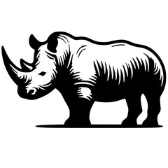Silhouette of a horned rhinoceros