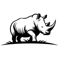 Silhouette of a male rhino