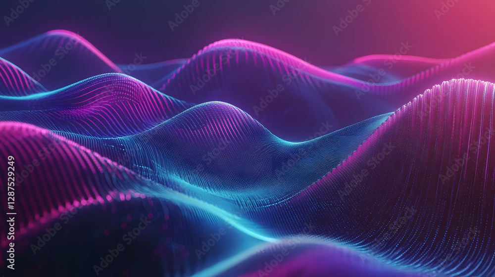 Aufkleber abstract 3d background with wavy lines in blue and white color scheme
