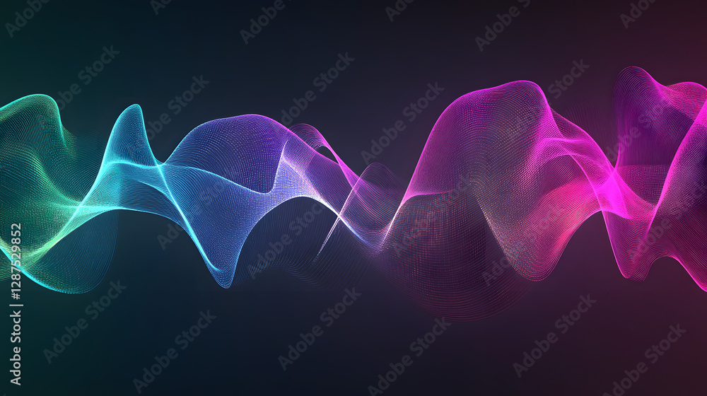 Poster abstract wave lines background with flowing patterns in various colors and gradients