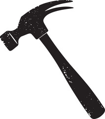 hammer tool house home repair construction silhouette icon. Flat and Isolated design. Vector illustration