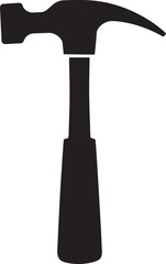 hammer tool house home repair construction silhouette icon. Flat and Isolated design. Vector illustration