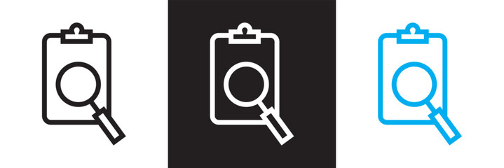 Inspection  icon. icons related to inspection, examination,  quality control etc. Isolated on white and black background. Vector illustration. EPS 10