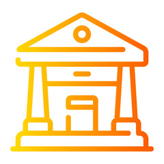 bank Line Gradient Icon