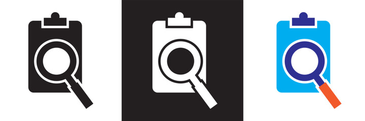 Inspection  icon. icons related to inspection, examination,  quality control etc. Isolated on white and black background. Vector illustration. EPS 10