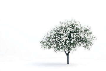 Blooming Tree: White Flowers, Spring Scenery