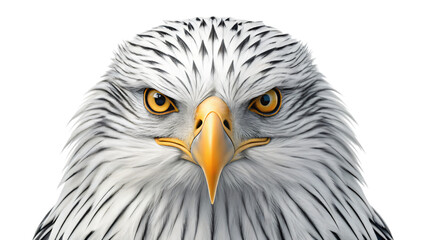 Obraz premium Majestic bald eagle portrait showcasing its white head, brown feathers, and piercing eye