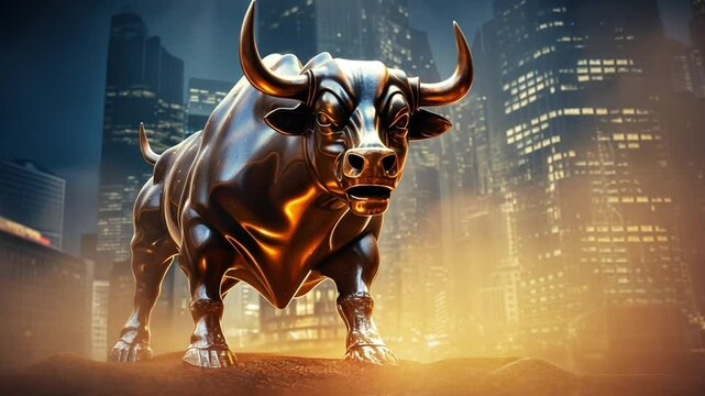 bull on a dark background