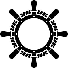 ship wheel icon vector design template in white background