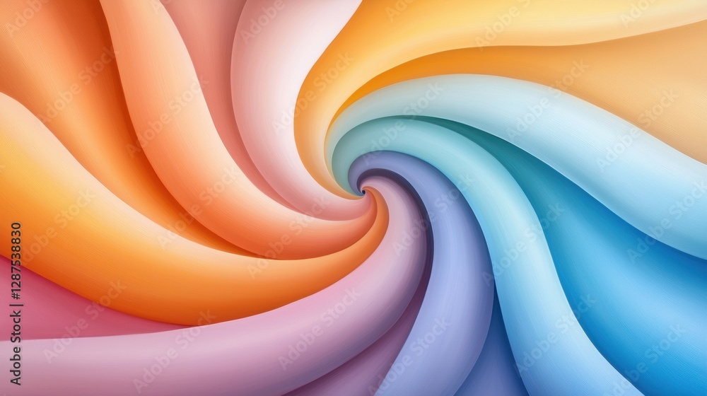 Poster a vibrant swirl of soft pastel colors creates a visually soothing and dynamic pattern, evoking a sen