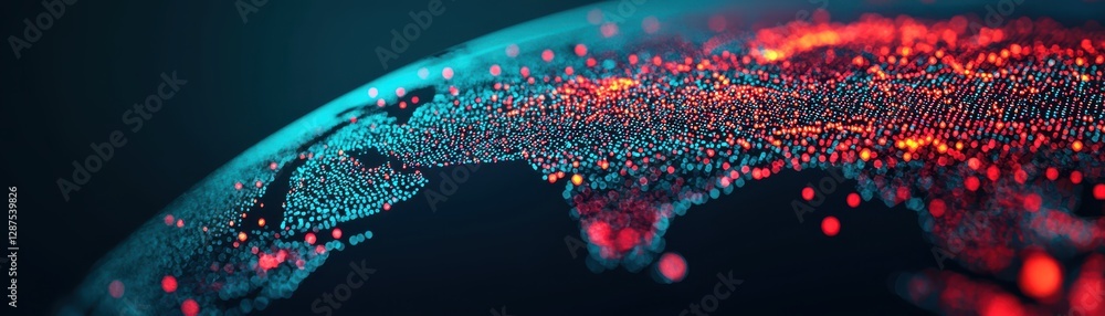 Poster digital transformation insights global network infographic tech environment aerial view future conce