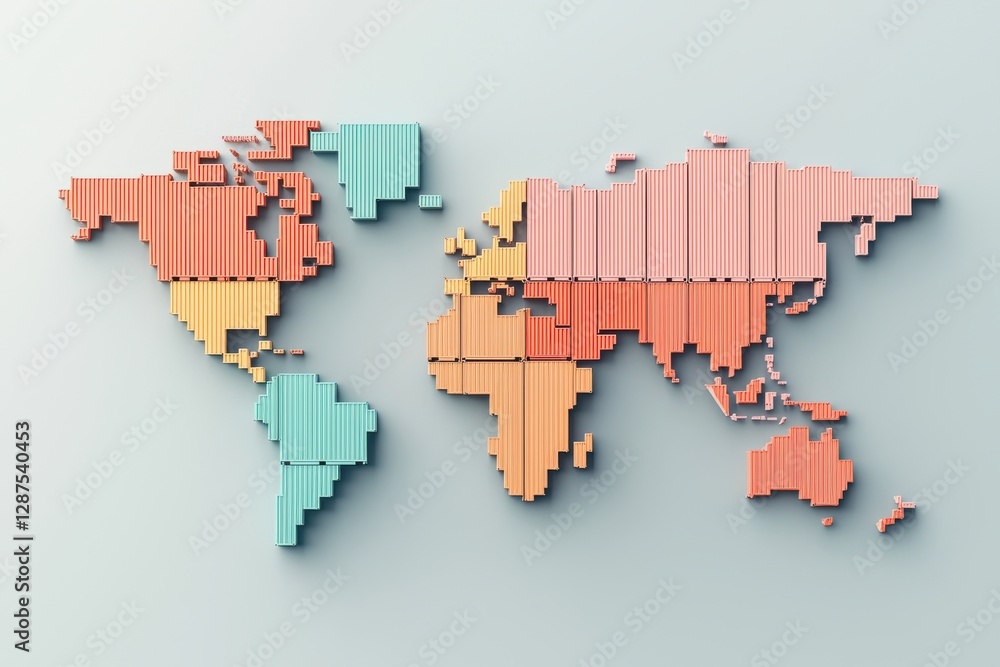 Poster global map visualization digital artwork abstract design modern environment top view geographical re