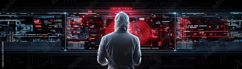 Poster a high-tech laboratory filled with luminescent holograms and floating digital interfaces, scientists