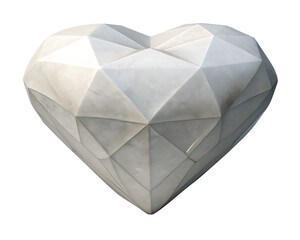 white stone heart Valentine's Day symbol illustration, heart shape 3d effect. great for valentine's day design
