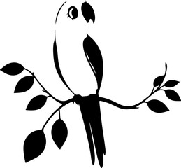 Parrot Silhouette Vector Art, Flying Parrot Silhouette Design, Parrot Bird Outline Vector, Tropical Parrot Silhouette Art, Parrot Silhouette Graphic, Jungle Parrot Vector Art, Minimalist Parrot Silhou