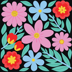 Pattern of seamless wildFlowers. Fashionable print for textiles, fabric,fashion print,wallpaper and packaging.