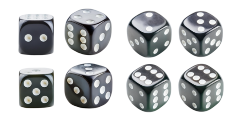 and Dice Collection for Gaming or Decor,PNG set collection, isolated on transparent background