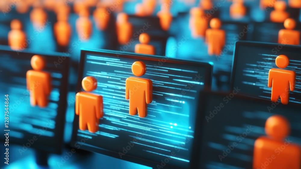 Aufkleber digital representation of people in a tech environment