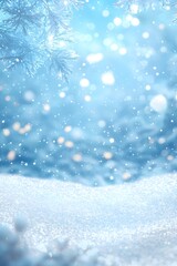 Fototapeta premium The silver snow under the starry sky on a winter night