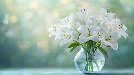 White Lily in Transparent Vase