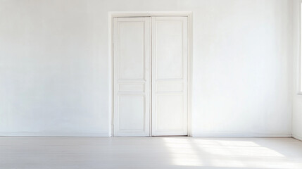 Minimalist Doorway: A simple, elegant doorway bathed in soft light, offering a sense of calm and spaciousness, perfect for design, interiors, and architectural themes.