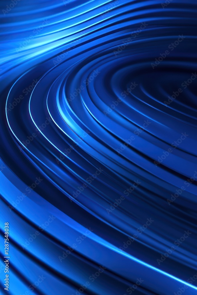 Poster abstract blue waves creating a dynamic background with smooth flowing lines