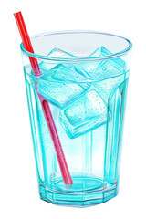 PNG Drink glass cocktail white background, digital paint illustration.