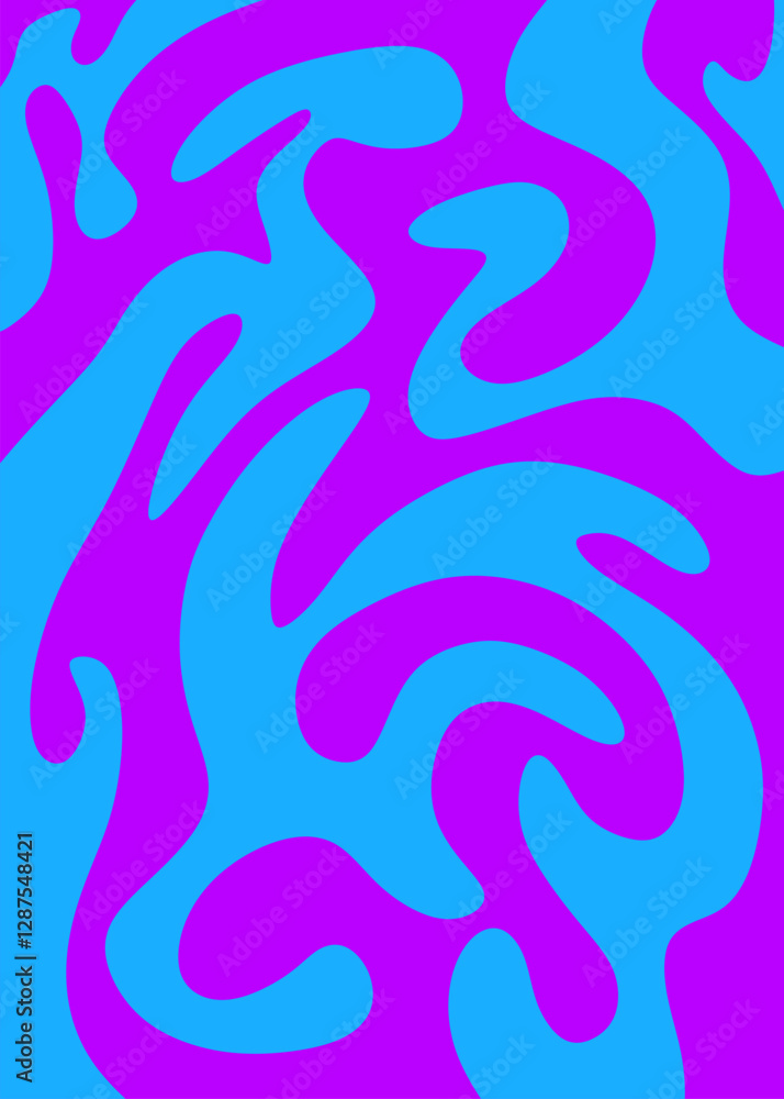 Poster abstract background with wavy line pattern. simple oil painting pattern