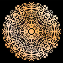 Islamic Golden Mandala background design on black 