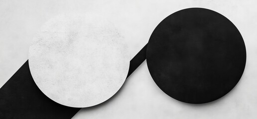 Abstract Yin Yang Circles on White Background