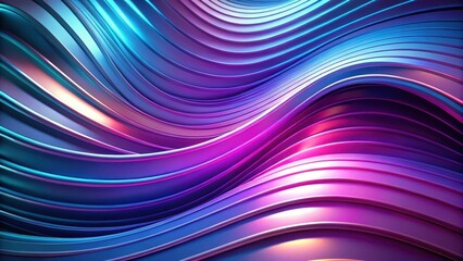 Fototapeta premium Abstract Swirling Curves in Vibrant Hues of Purple and Blue, Displaying a Smooth, Reflective Surface with Gradient Transitions