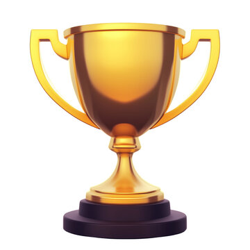 3D Gold Thropy on transparent background