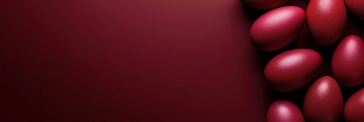 Easter Maroon 3d background minimalistic mockup with space for text