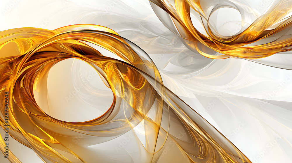 Poster white and yellow abstract background with swirly design and textured pattern for creative projects