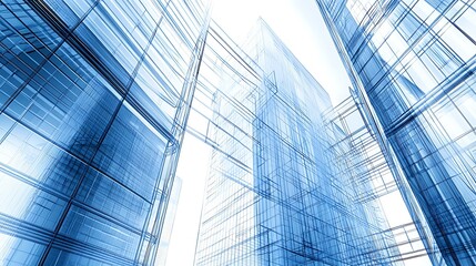 A conceptual blueprint overlaying a city skyline, symbolizing business expansion