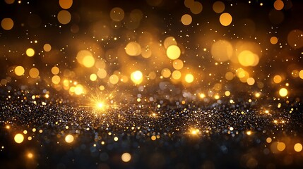 Obraz premium Golden glitter lights background for celebration
