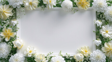 Delicate yellow and white blooms forming a gentle border around a white tray to enhance any home decor setting Earth Tone Modern Interior design inspiration